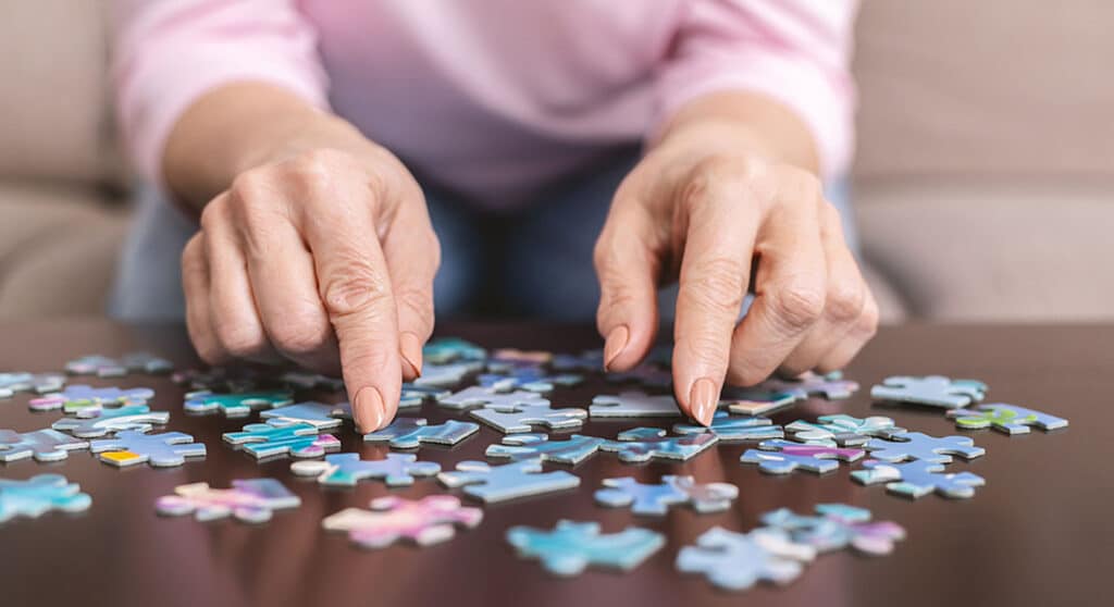 Puzzles and games are a great way to interact and entertain seniors aging in place.